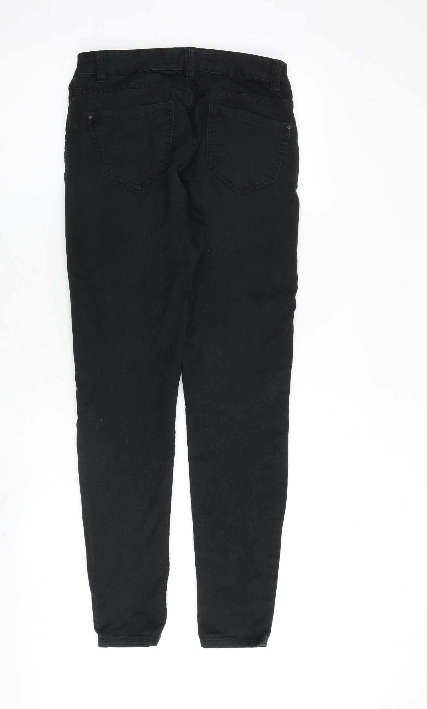 New Look Womens Black Cotton Skinny Jeans Size 10 Slim Zip