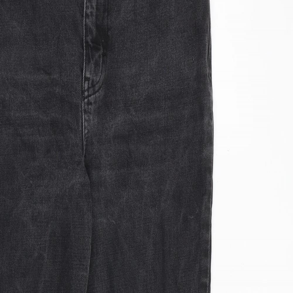 Topshop Womens Grey Cotton Straight Jeans Size 28 in L32 in Regular Zip