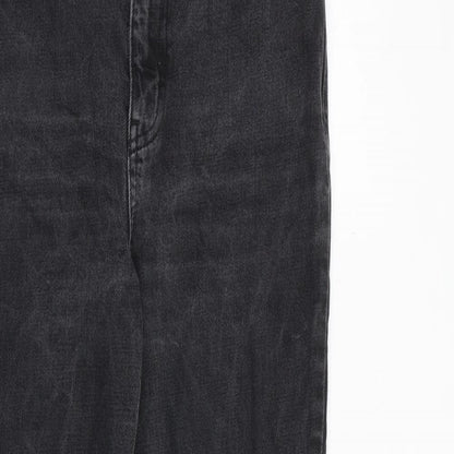 Topshop Womens Grey Cotton Straight Jeans Size 28 in L32 in Regular Zip