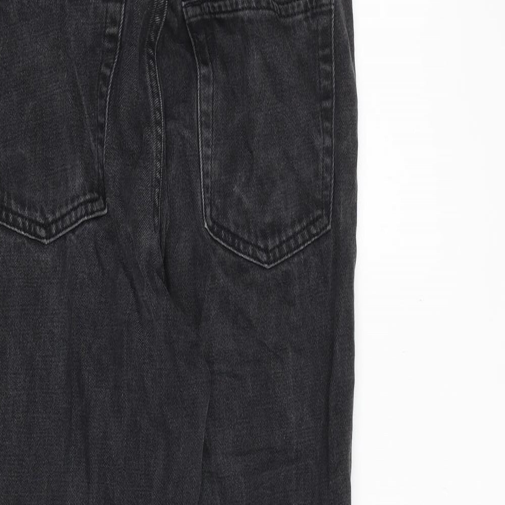 Topshop Womens Grey Cotton Straight Jeans Size 28 in L32 in Regular Zip