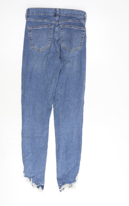Topshop Womens Blue Cotton Skinny Jeans Size 26 in L32 in Regular Zip
