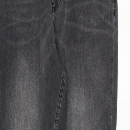 Sosandar Womens Grey Cotton Skinny Jeans Size 10 L27 in Regular Zip