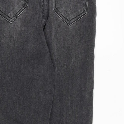 Sosandar Womens Grey Cotton Skinny Jeans Size 10 L27 in Regular Zip