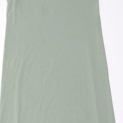H&M Womens Green Polyester Tank Dress Size S Scoop Neck Pullover