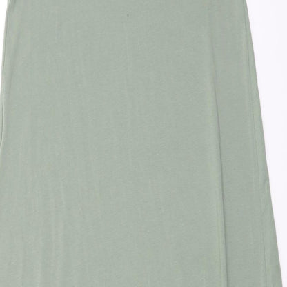 H&M Womens Green Polyester Tank Dress Size S Scoop Neck Pullover