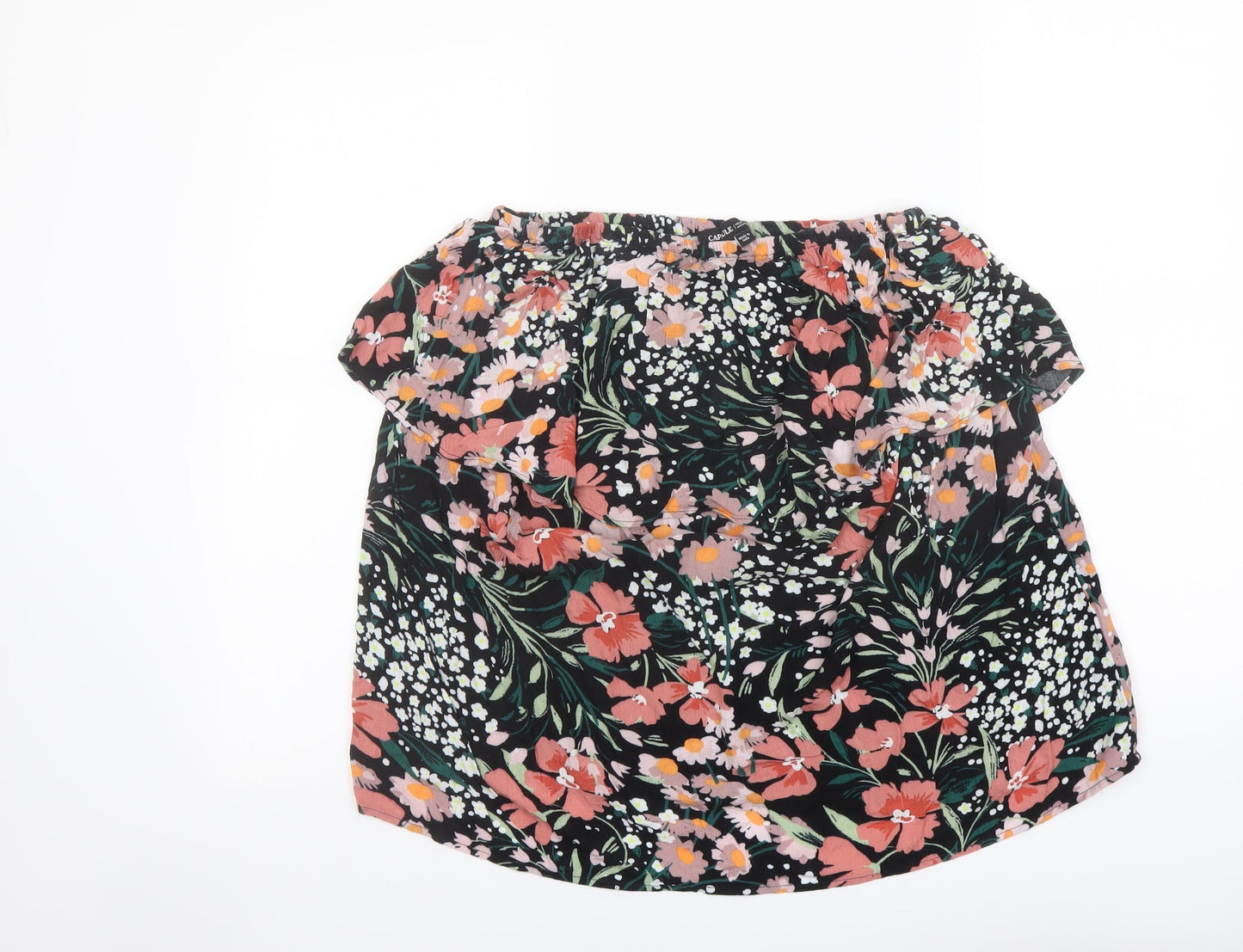Capsule Womens Multicoloured Floral Viscose Basic Blouse Size 14 Off the Shoulder