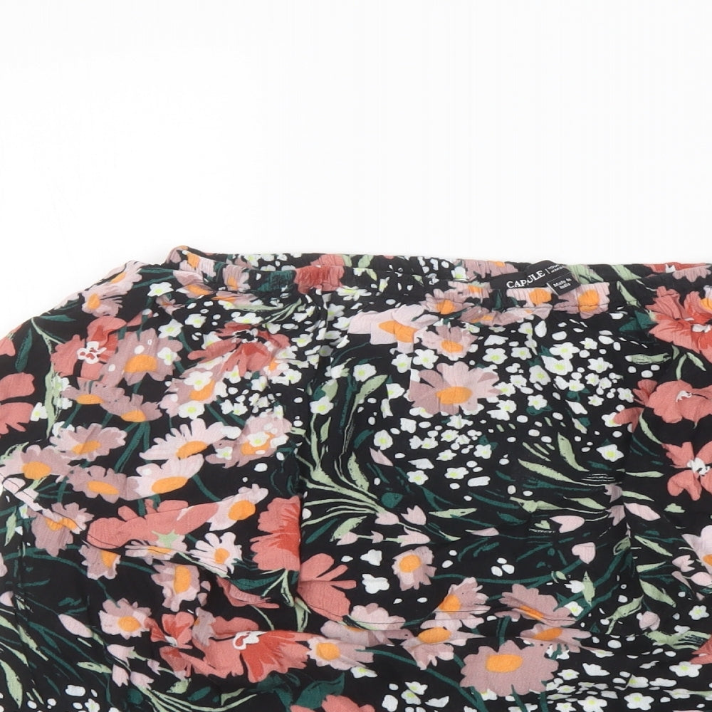 Capsule Womens Multicoloured Floral Viscose Basic Blouse Size 14 Off the Shoulder