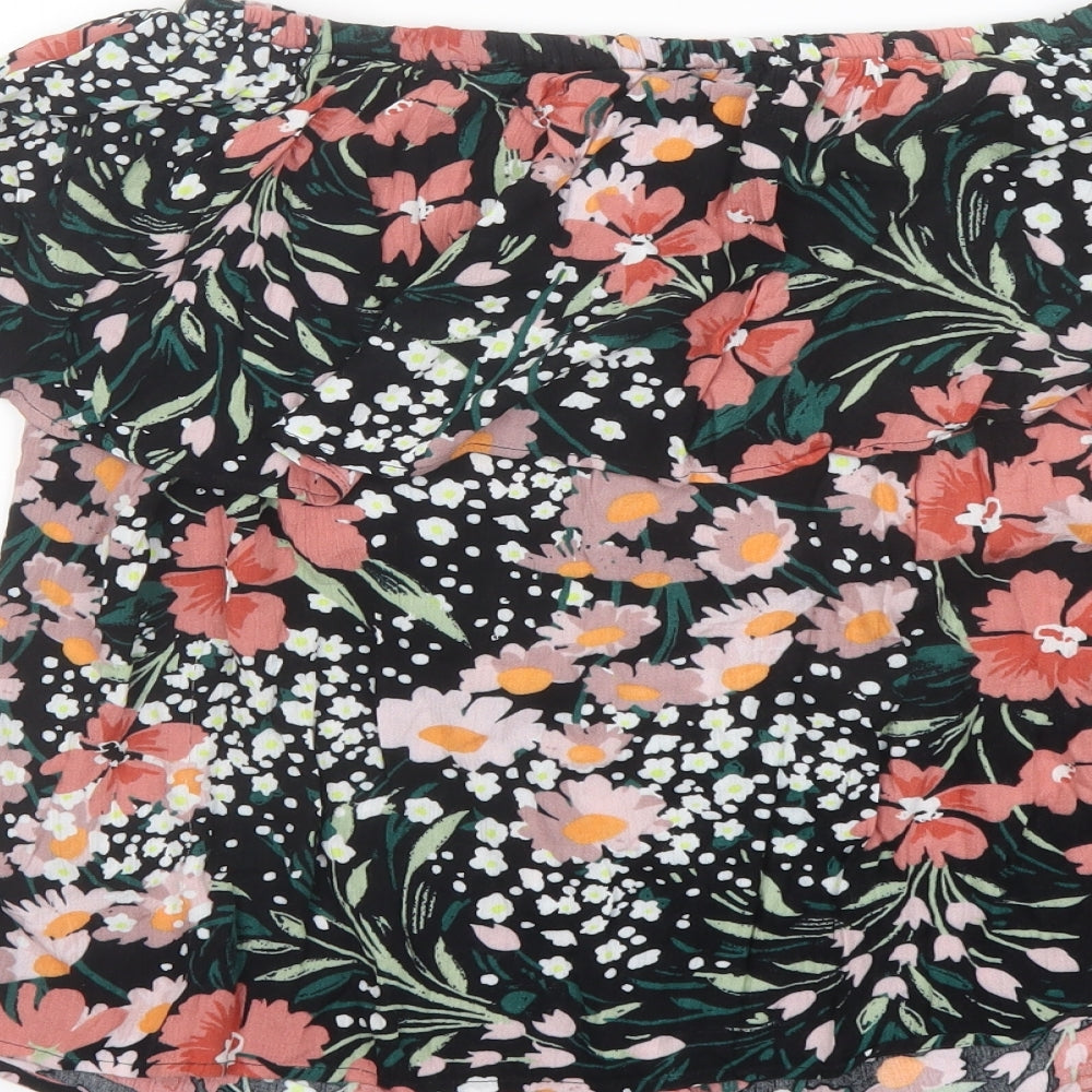 Capsule Womens Multicoloured Floral Viscose Basic Blouse Size 14 Off the Shoulder