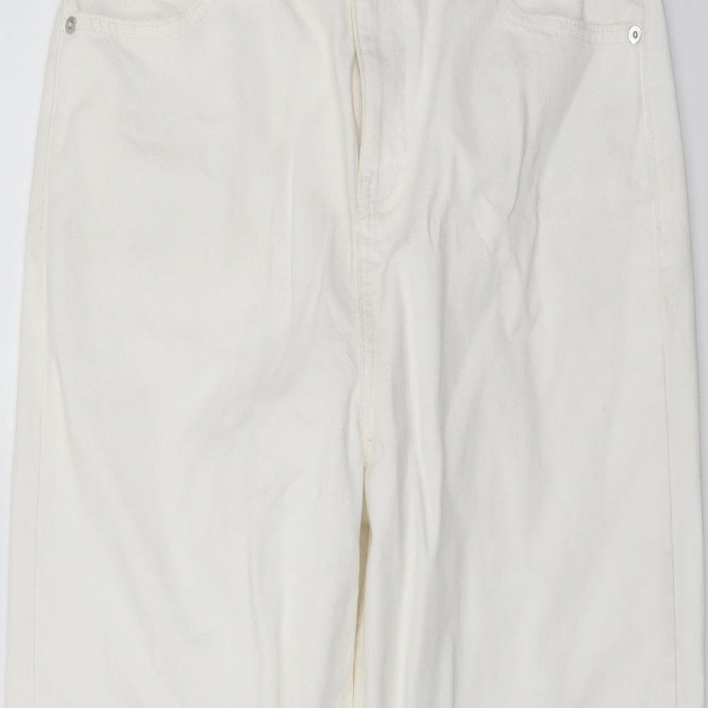 ASOS Womens Ivory Cotton Straight Jeans Size 30 in L25 in Regular Button