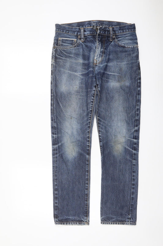Gap Mens Blue Cotton Straight Jeans Size 29 in L30 in Slim Button