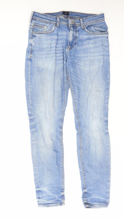 Mens UK Size 30 in River Island Regular Fit Straight Blue Jeans