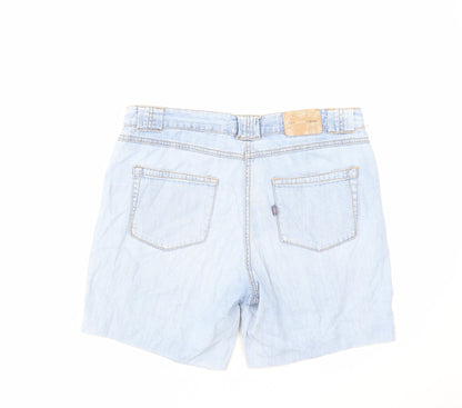 TEX Womens Blue Cotton Mom Shorts Size 2XS L6 in Regular Zip