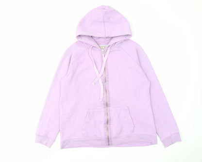 Dock of the bay Womens Purple Cotton Full Zip Hoodie Size 10 Zip