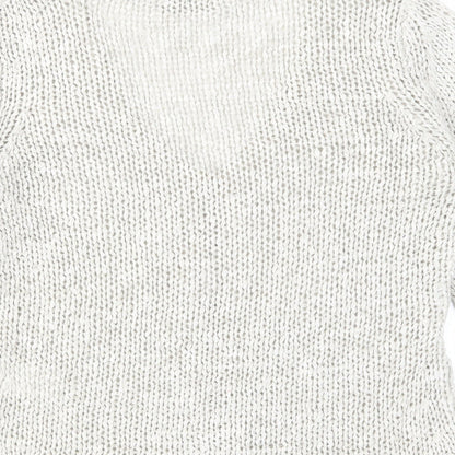 Womens UK Size 10 Oui Beige Cardigan Jumper