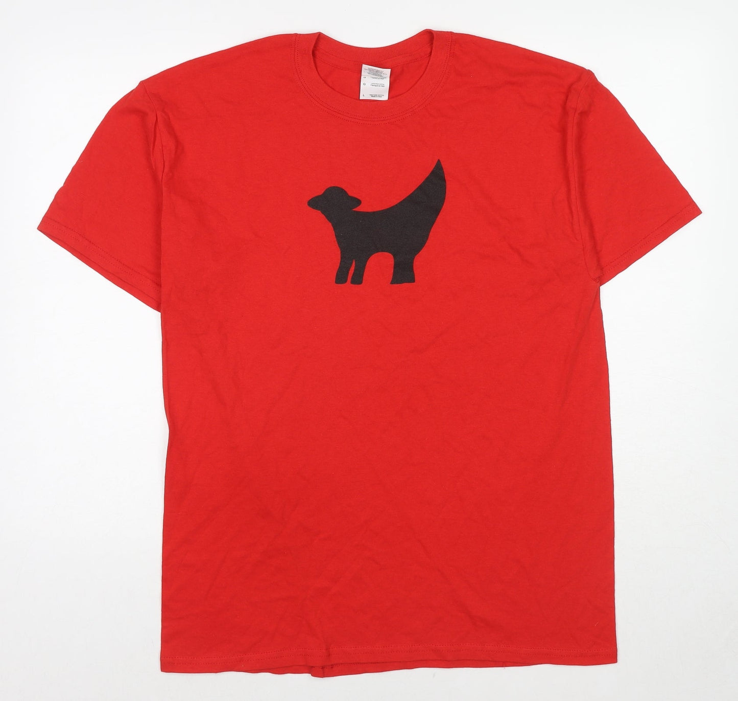 Womens UK Size L Gildan Red Basic T-Shirt