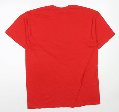 Womens UK Size L Gildan Red Basic T-Shirt
