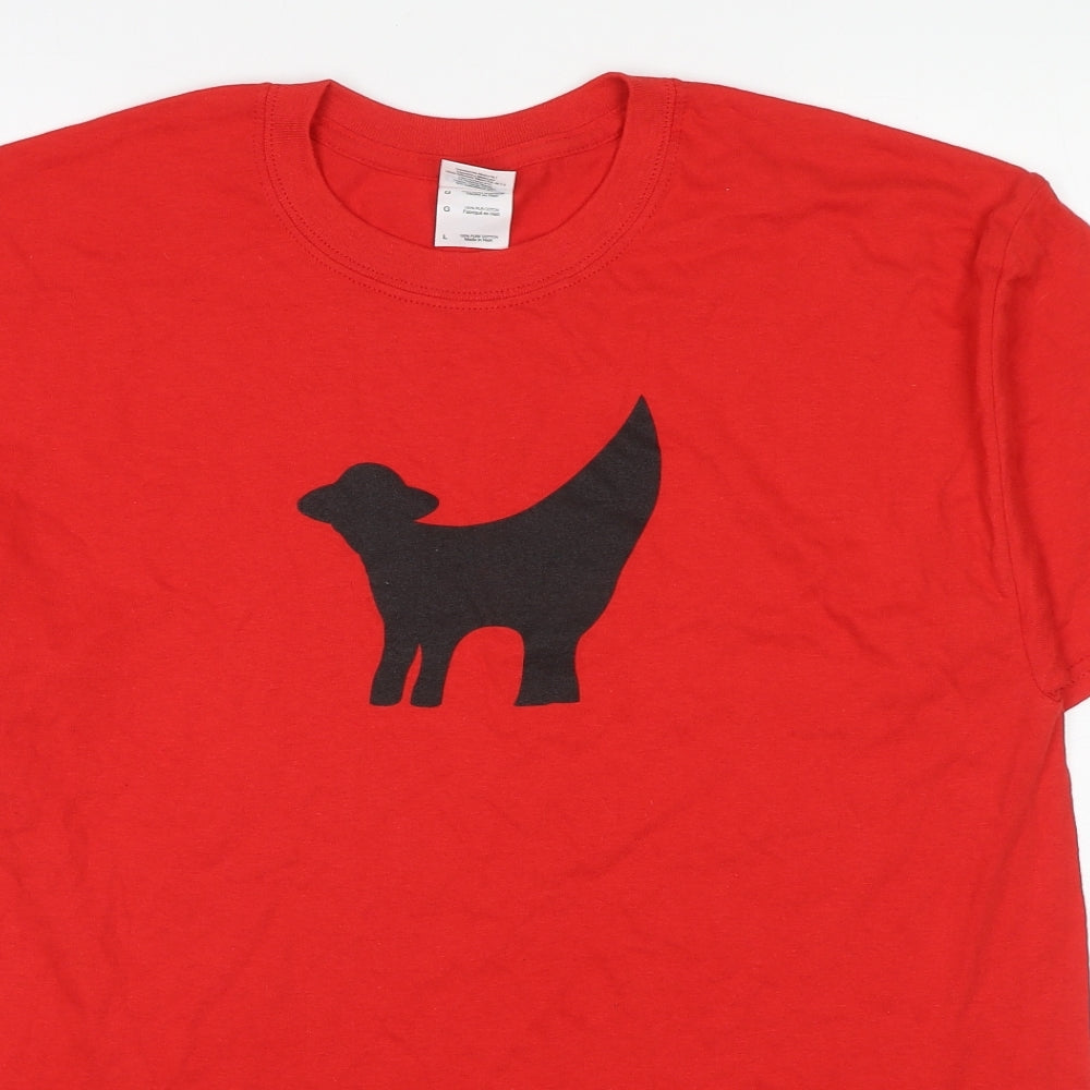 Womens UK Size L Gildan Red Basic T-Shirt