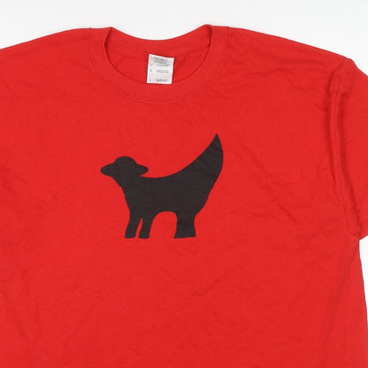 Womens UK Size L Gildan Red Basic T-Shirt