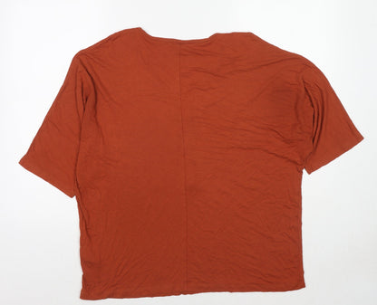 Womens UK Size L Body Flirt Brown Basic T-Shirt