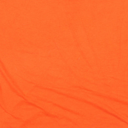 Russell Athletic Womens Orange Cotton Basic T-Shirt Size M Round Neck