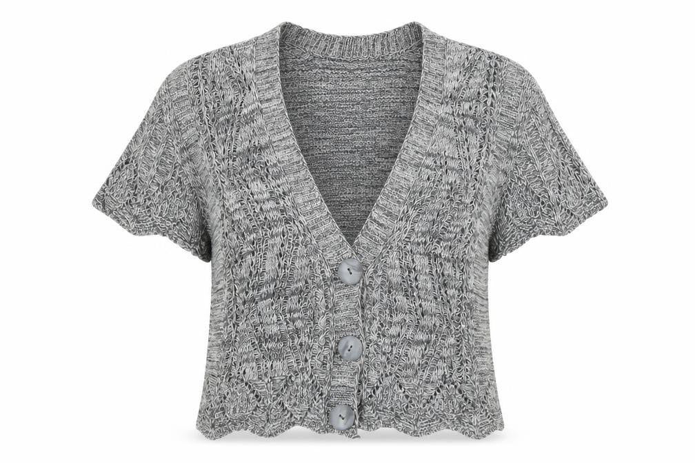 Womens UK Size L Pure & Natural Grey Cardigan Jumper