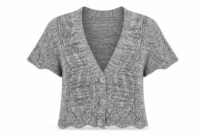 Womens UK Size L Pure & Natural Grey Cardigan Jumper