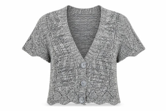 Womens UK Size L Pure & Natural Grey Cardigan Jumper