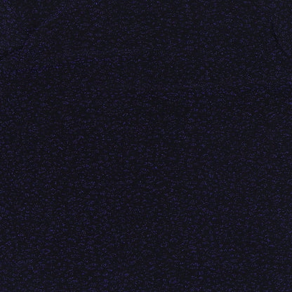 EWM Womens Blue Nylon Basic T-Shirt Size M Round Neck