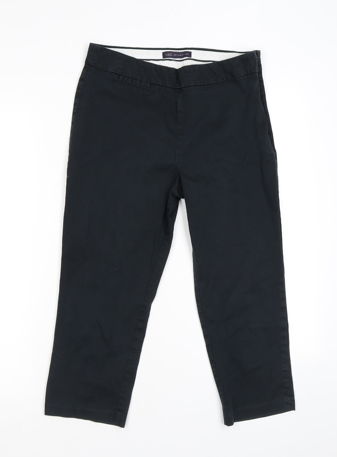 Womens UK Size 10 Marks and Spencer Regular Fit  Black Trousers