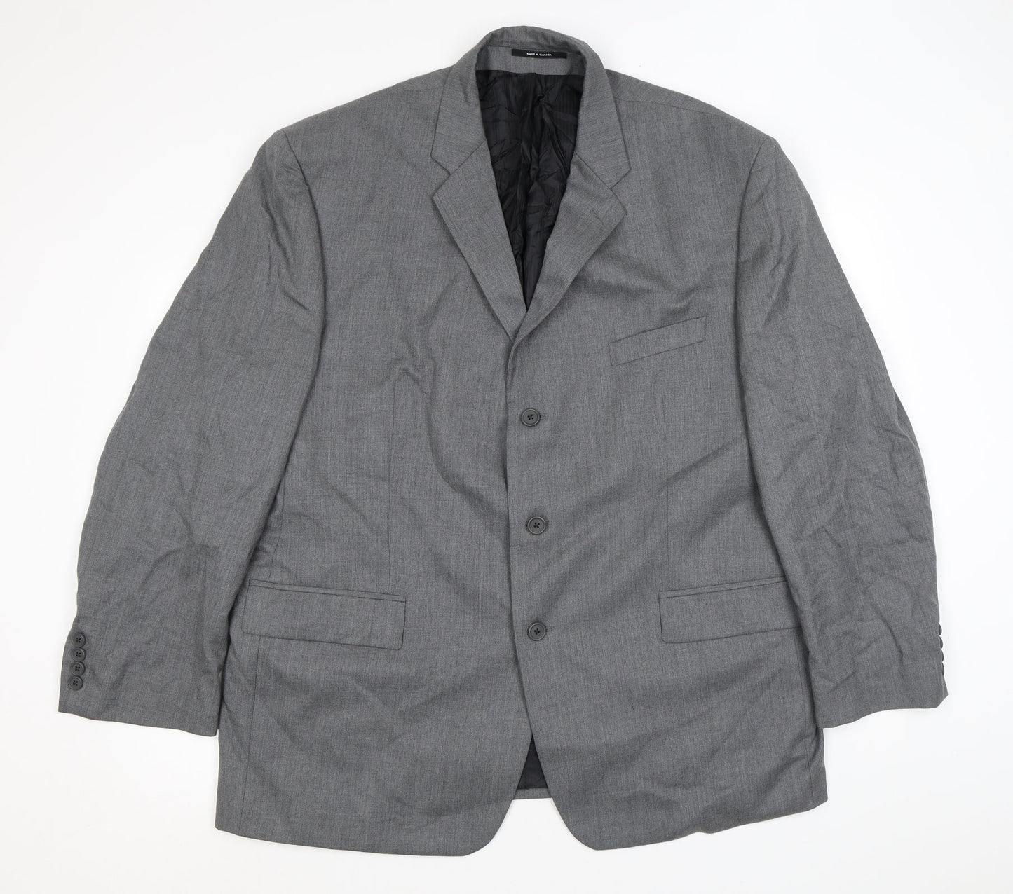Quails Mens Grey Wool Jacket Suit Jacket Size 48 Regular