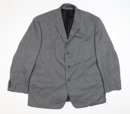 Quails Mens Grey Wool Jacket Suit Jacket Size 48 Regular