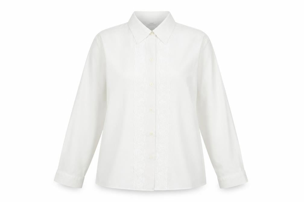 Womens UK Size 12 Marks and Spencer White Basic Button-Up