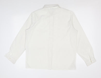 Womens UK Size 12 Marks and Spencer White Basic Button-Up
