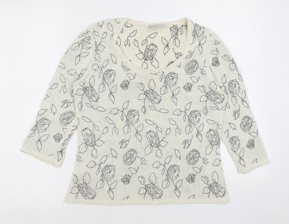 Womens UK Size 10 Minuet Beige Pullover Jumper