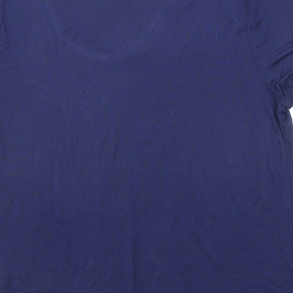 Peter Alexander Womens Blue Modal Basic T-Shirt Size XL V-Neck