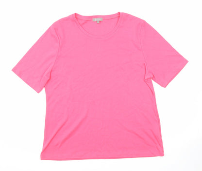 Womens UK Size XL First Avenue Pink Basic T-Shirt