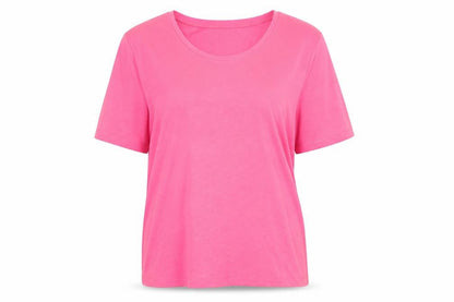 Womens UK Size XL First Avenue Pink Basic T-Shirt