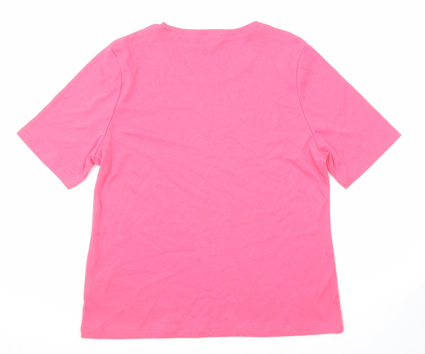 Womens UK Size XL First Avenue Pink Basic T-Shirt
