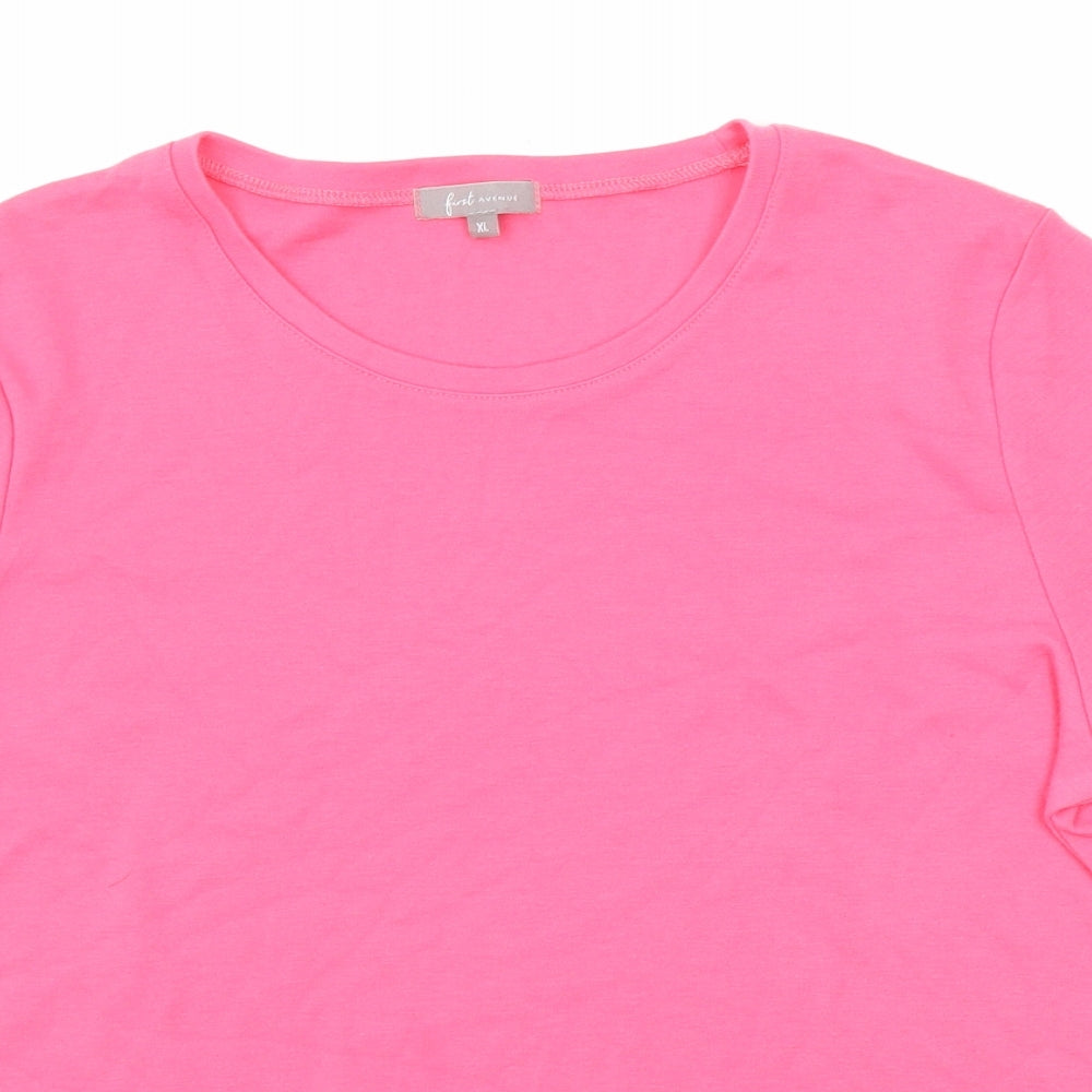 Womens UK Size XL First Avenue Pink Basic T-Shirt