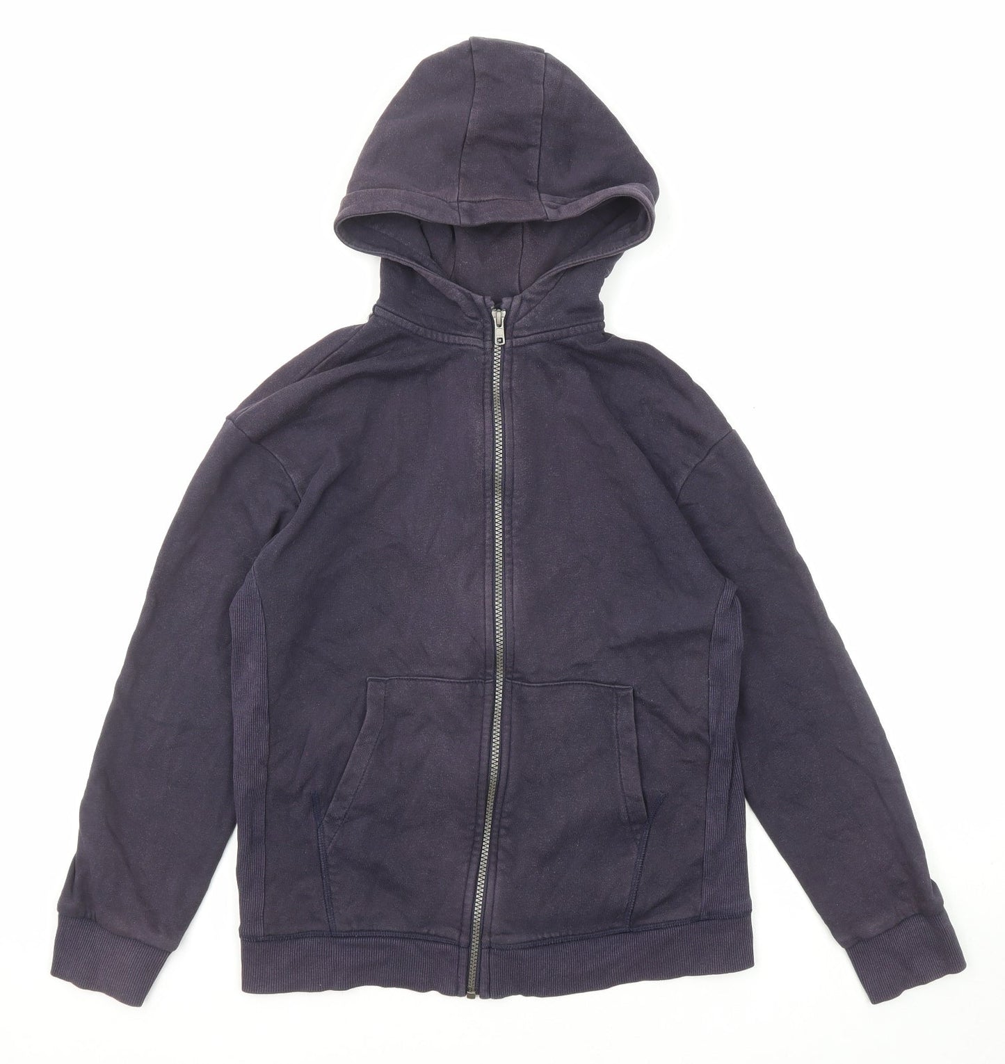 Marks and Spencer Boys Blue Cotton Full Zip Hoodie Size 12-13 Years Zip