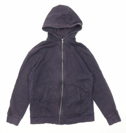 Marks and Spencer Boys Blue Cotton Full Zip Hoodie Size 12-13 Years Zip
