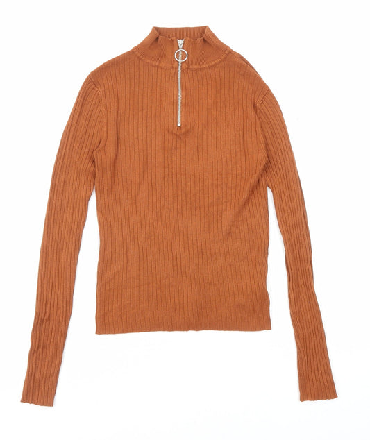 Womens UK Size M Brave Soul Brown Pullover Jumper