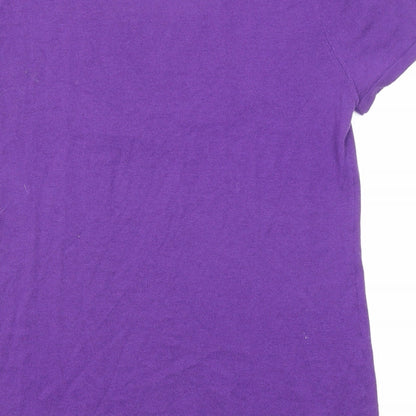 Caroline Biss Womens Purple Round Neck Cotton Pullover Jumper Size 14