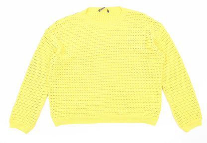 Womens UK Size L Marks and Spencer Yellow Pullover Jumper
