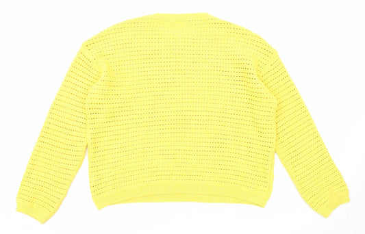Womens UK Size L Marks and Spencer Yellow Pullover Jumper