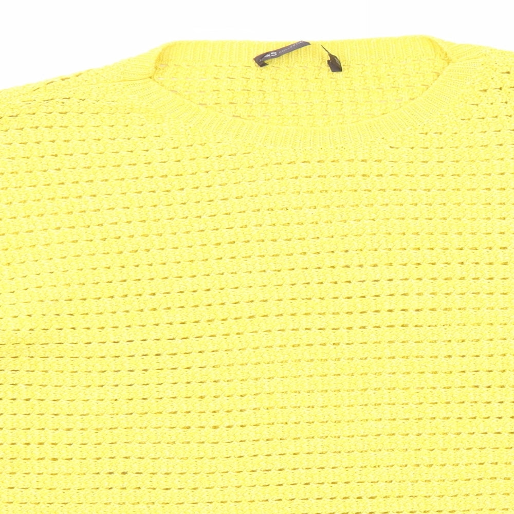 Womens UK Size L Marks and Spencer Yellow Pullover Jumper