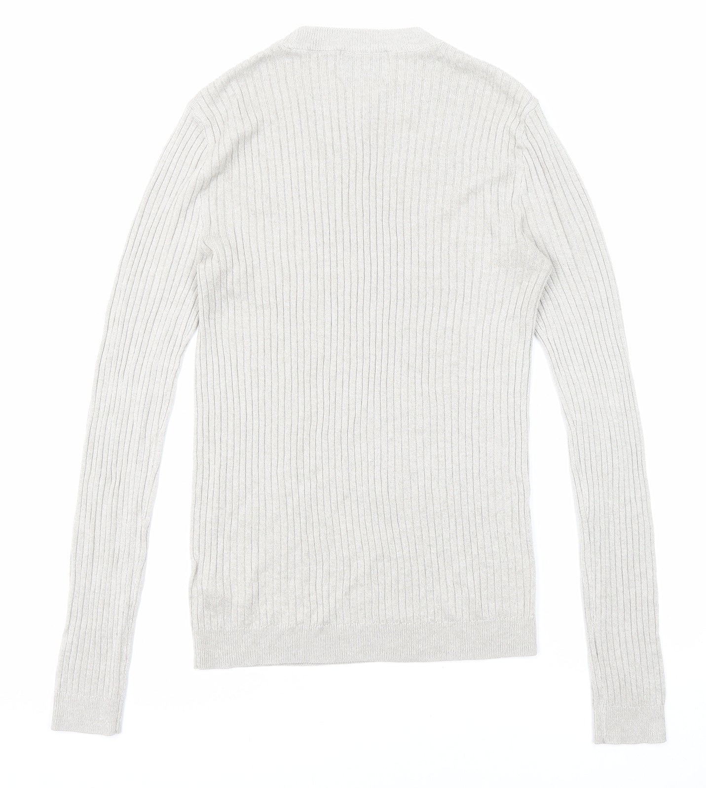 Topman Mens Grey Crew Neck Acrylic Pullover Jumper Size M Long Sleeve