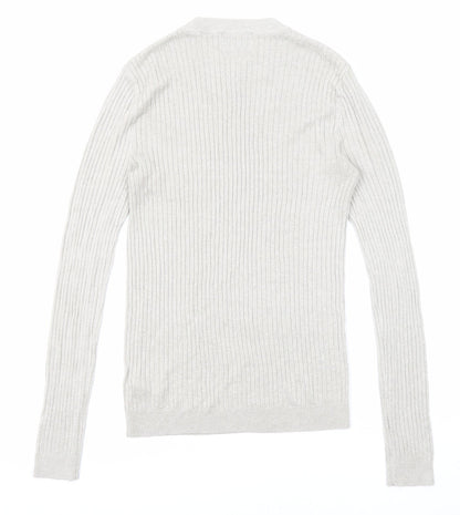 Topman Mens Grey Crew Neck Acrylic Pullover Jumper Size M Long Sleeve