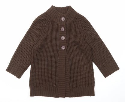 Womens UK Size 14 Pure & Natural Brown Cardigan Jumper