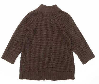 Womens UK Size 14 Pure & Natural Brown Cardigan Jumper
